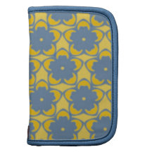 Blaue und gelbe Blumen-Rikscha Mappe