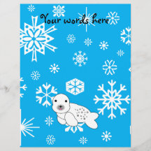 Blaue und weiße Schneeflocken des niedlichen Siege Flyerdesign