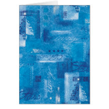Blaue Weihnachtskarte