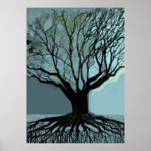 Blaue Wurzeln Posterdrucke