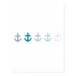 Blauer Anker-nautischentwurf Postkarte