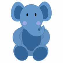 Blauer Cartoon-Elefant Ausschnitte