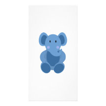 Blauer Cartoon-Elefant Photo Grußkarte
