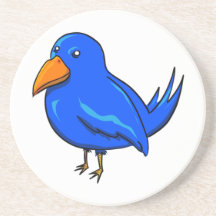 Blauer Cartoon-Vogel Untersatz