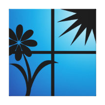 Blauer Fenster-Leinwand-Wand-Dekor Gespannter Galeriedruck