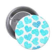 Blauer Herzen Knopf Anstecknadelbutton