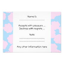 Blauer Himmel mit rosa Wolken-Muster Personalisierte Einladung