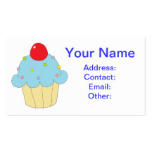 Blauer kleiner Kuchen Visitenkarten