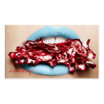 Blauer Lippenmake-upkosmetik-Künstler visitenkarten