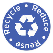 Blauer recycelnder Symbol-Aufkleber