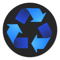 Blauer recycelnder Symbol-Aufkleber