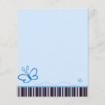 Blauer Schmetterlings-Briefpapier-Flyer