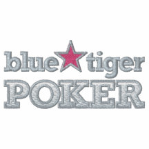 Blauer Tiger-Poker gesticktes Hemd Bestickte Polos
