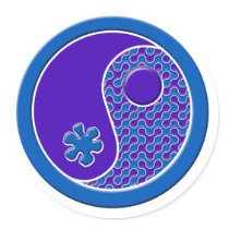 Blauer und lila Yin Yang