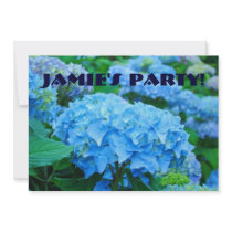 Blaues Hydrangea-Blumen-Garten-Einladungen PARTY