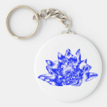Blaues kristallenes Lotus Schlüsselbänder