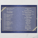Blé crème bleu de programme de mariage prospectus personnalisés