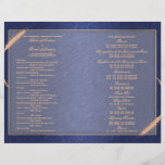 Blé crème bleu de programme de mariage prospectus customisé