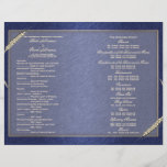 Blé crème bleu de programme de mariage prospectus avec motif