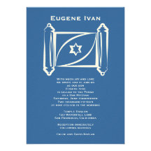 Bleu 369 d'Eugene Torah d'invitation de Mitzvah de