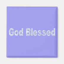 Bleu affectueux de clair de Gris béni par Dieu Magnets Pour Réfrigérateur
