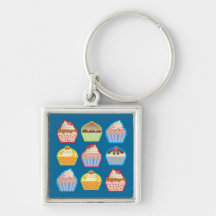 Bleu Keychain de petits gâteaux de Lotsa Porte-clefs