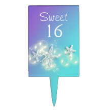 Bleu pourpre pourpre de sweet sixteen piques à gâteaux