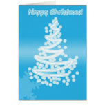 Bleu rougeoyant d'arbre de Noël Carte De Vœux