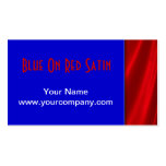 Bleu sur les cartes de visite rouges de satin modèles de cartes de visite
