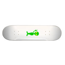 Blitzendes Raum-alien das Friedenszeichen Skateboarddecks