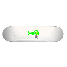 Blitzendes Raum-alien das Friedenszeichen Personalisierte Skatedecks