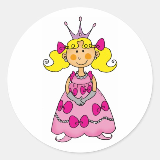 Blonde behaarte Prinzessin Runde Aufkleber