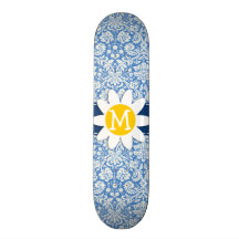 Blue Damask; Daisy Skate Decks