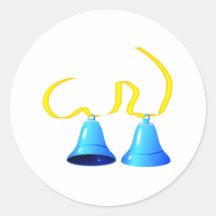Blue Party Bells Round Sticker