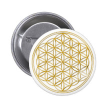 BLUME DES LEBENS - Gold Anstecknadelbutton