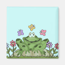 Blumen-Garten-Frosch-T-Shirts und Geschenke Kühlschrankmagnete