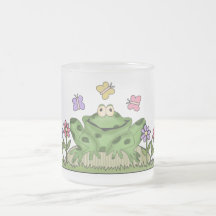 Blumen-Garten-Frosch-T-Shirts und Geschenke Tee Tasse
