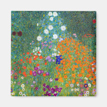 Blumen-Garten, Gustav Klimt Kühlschrankmagnet