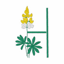Blumen-Monogramm gesticktes Hemd des Buchstabe-H Poloshirt