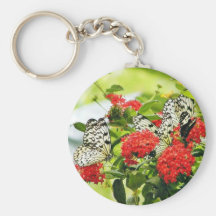 Blumen-Pflanzen-Schmetterlings-Schmetterlinge Schlüsselanhänger