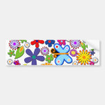 Blumen-Power-Retro Blumenvektor Auto Aufkleber