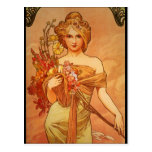 Blumenstrauß Alphonse (Alfons) Mucha Postkarte
