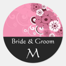 BlumenWirbel, der Monogramm-Anfangsaufkleber Weddi
