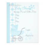 Boguet de bébé bleu mou invitations