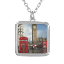 Boîte de téléphone de Londres et Big Ben (St.K) Pendentifs