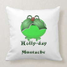 Bonhomme de neige et grenouille de moustache oreillers