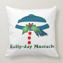 Bonhomme de neige et oiseaux de moustache sur des  oreillers