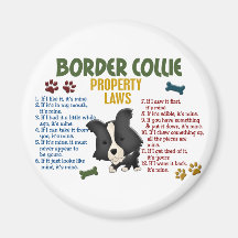 Border-Collie-Eigentums-Gesetze 4 Magnete