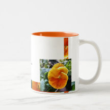 Botanique naturel de pensée orange vibrante tasse à café