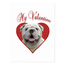 Bouledogue mon Valentine Carte Postale